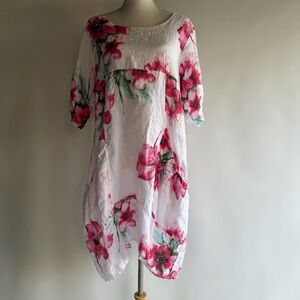 Vasna Floral Linen Dress - sz M